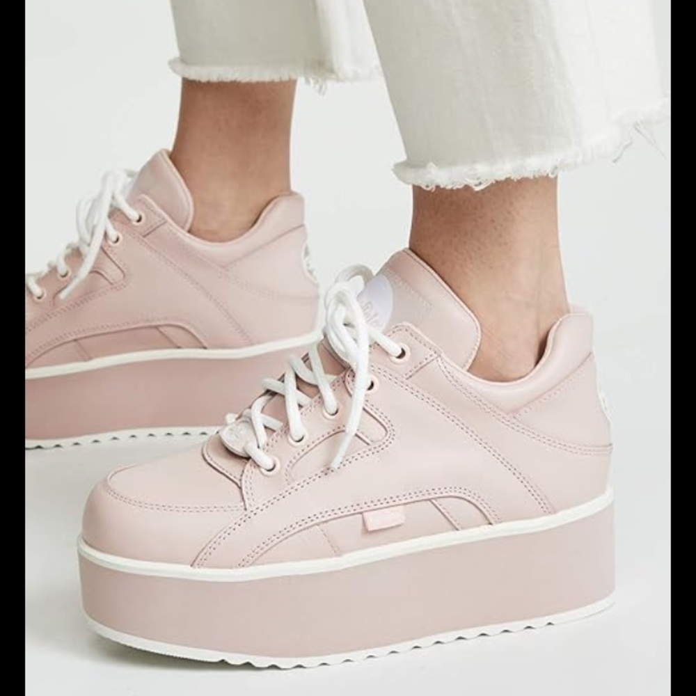 NWT.Buffalo London Towers High  🩷 Leather Platform Sneakers.Size 41